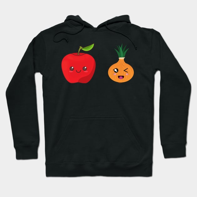 Apple and onion Hoodie by Onceer